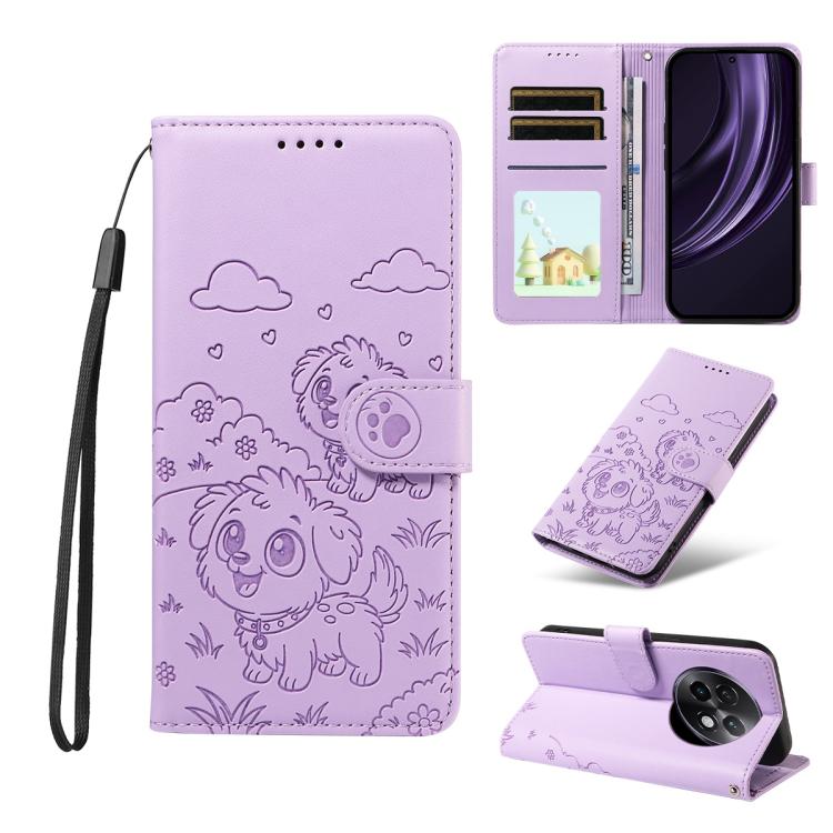 Embossed Heart Dog RFID Blocking Wallet Leather Phone Case, For Realme P4R 5G / P4x 4G / C100 4G / C100i, For Realme 16 Pro+ 5G Global, For Realme 16 Pro 5G Global, For Realme P4x 5G, For Realme 15X 5G India / C85 5G, For Realme C85 Pro 4G             ...