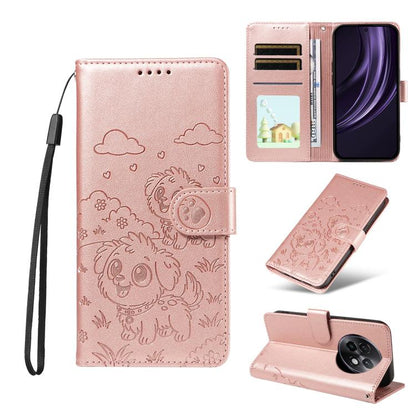 Embossed Heart Dog RFID Blocking Wallet Leather Phone Case, For Realme P4R 5G / P4x 4G / C100 4G / C100i, For Realme 16 Pro+ 5G Global, For Realme 16 Pro 5G Global, For Realme P4x 5G, For Realme 15X 5G India / C85 5G, For Realme C85 Pro 4G             ...