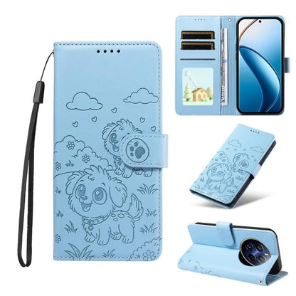 Embossed Heart Dog RFID Blocking Wallet Leather Phone Case, For Realme P4R 5G / P4x 4G / C100 4G / C100i, For Realme 16 Pro+ 5G Global, For Realme 16 Pro 5G Global, For Realme P4x 5G, For Realme 15X 5G India / C85 5G, For Realme C85 Pro 4G             ...