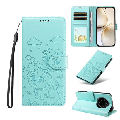 Embossed Heart Dog RFID Blocking Wallet Leather Phone Case, For Realme P4R 5G / P4x 4G / C100 4G / C100i, For Realme 16 Pro+ 5G Global, For Realme 16 Pro 5G Global, For Realme P4x 5G, For Realme 15X 5G India / C85 5G, For Realme C85 Pro 4G             ...
