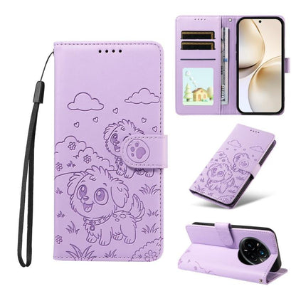 Embossed Heart Dog RFID Blocking Wallet Leather Phone Case, For Realme P4R 5G / P4x 4G / C100 4G / C100i, For Realme 16 Pro+ 5G Global, For Realme 16 Pro 5G Global, For Realme P4x 5G, For Realme 15X 5G India / C85 5G, For Realme C85 Pro 4G             ...