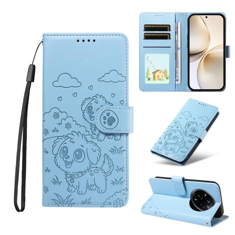 Embossed Heart Dog RFID Blocking Wallet Leather Phone Case, For Realme P4R 5G / P4x 4G / C100 4G / C100i, For Realme 16 Pro+ 5G Global, For Realme 16 Pro 5G Global, For Realme P4x 5G, For Realme 15X 5G India / C85 5G, For Realme C85 Pro 4G             ...