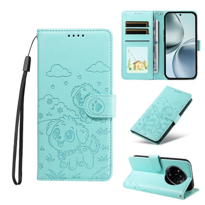 Embossed Heart Dog RFID Blocking Wallet Leather Phone Case, For Realme P4R 5G / P4x 4G / C100 4G / C100i, For Realme 16 Pro+ 5G Global, For Realme 16 Pro 5G Global, For Realme P4x 5G, For Realme 15X 5G India / C85 5G, For Realme C85 Pro 4G             ...