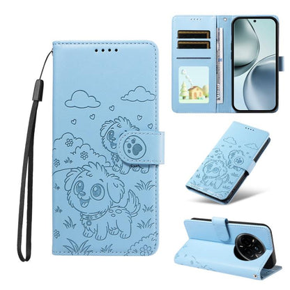 Embossed Heart Dog RFID Blocking Wallet Leather Phone Case, For Realme P4R 5G / P4x 4G / C100 4G / C100i, For Realme 16 Pro+ 5G Global, For Realme 16 Pro 5G Global, For Realme P4x 5G, For Realme 15X 5G India / C85 5G, For Realme C85 Pro 4G             ...