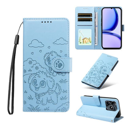 Embossed Heart Dog RFID Blocking Wallet Leather Phone Case, For Realme P4R 5G / P4x 4G / C100 4G / C100i, For Realme 16 Pro+ 5G Global, For Realme 16 Pro 5G Global, For Realme P4x 5G, For Realme 15X 5G India / C85 5G, For Realme C85 Pro 4G             ...