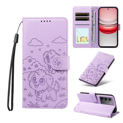 Embossed Heart Dog RFID Blocking Wallet Leather Phone Case, For Realme P4R 5G / P4x 4G / C100 4G / C100i, For Realme 16 Pro+ 5G Global, For Realme 16 Pro 5G Global, For Realme P4x 5G, For Realme 15X 5G India / C85 5G, For Realme C85 Pro 4G             ...