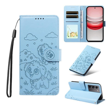 Embossed Heart Dog RFID Blocking Wallet Leather Phone Case, For Realme P4R 5G / P4x 4G / C100 4G / C100i, For Realme 16 Pro+ 5G Global, For Realme 16 Pro 5G Global, For Realme P4x 5G, For Realme 15X 5G India / C85 5G, For Realme C85 Pro 4G             ...