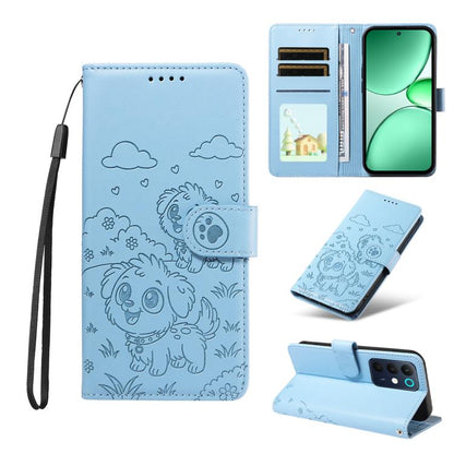 Embossed Heart Dog RFID Blocking Wallet Leather Phone Case, For Realme P4R 5G / P4x 4G / C100 4G / C100i, For Realme 16 Pro+ 5G Global, For Realme 16 Pro 5G Global, For Realme P4x 5G, For Realme 15X 5G India / C85 5G, For Realme C85 Pro 4G             ...