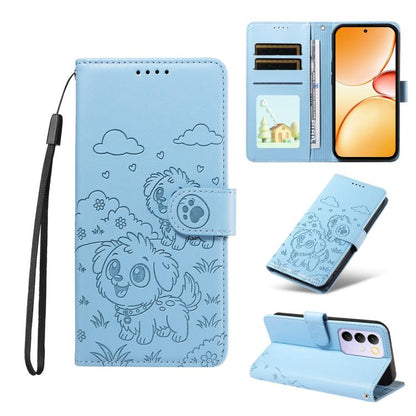 Embossed Heart Dog RFID Blocking Wallet Leather Phone Case, For Realme P4R 5G / P4x 4G / C100 4G / C100i, For Realme 16 Pro+ 5G Global, For Realme 16 Pro 5G Global, For Realme P4x 5G, For Realme 15X 5G India / C85 5G, For Realme C85 Pro 4G             ...