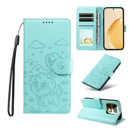 Embossed Heart Dog RFID Blocking Wallet Leather Phone Case, For Realme P4R 5G / P4x 4G / C100 4G / C100i, For Realme 16 Pro+ 5G Global, For Realme 16 Pro 5G Global, For Realme P4x 5G, For Realme 15X 5G India / C85 5G, For Realme C85 Pro 4G             ...