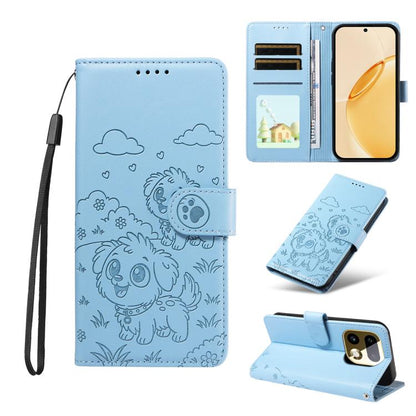 Embossed Heart Dog RFID Blocking Wallet Leather Phone Case, For Realme P4R 5G / P4x 4G / C100 4G / C100i, For Realme 16 Pro+ 5G Global, For Realme 16 Pro 5G Global, For Realme P4x 5G, For Realme 15X 5G India / C85 5G, For Realme C85 Pro 4G             ...