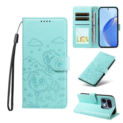 Embossed Heart Dog RFID Blocking Wallet Leather Phone Case, For Realme P4R 5G / P4x 4G / C100 4G / C100i, For Realme 16 Pro+ 5G Global, For Realme 16 Pro 5G Global, For Realme P4x 5G, For Realme 15X 5G India / C85 5G, For Realme C85 Pro 4G             ...