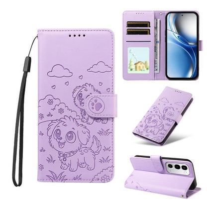 Embossed Heart Dog RFID Blocking Wallet Leather Phone Case, For Realme P4R 5G / P4x 4G / C100 4G / C100i, For Realme 16 Pro+ 5G Global, For Realme 16 Pro 5G Global, For Realme P4x 5G, For Realme 15X 5G India / C85 5G, For Realme C85 Pro 4G             ...