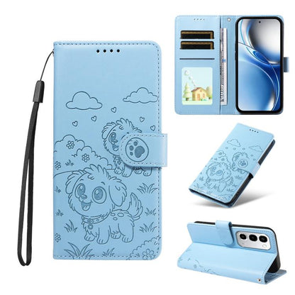 Embossed Heart Dog RFID Blocking Wallet Leather Phone Case, For Realme P4R 5G / P4x 4G / C100 4G / C100i, For Realme 16 Pro+ 5G Global, For Realme 16 Pro 5G Global, For Realme P4x 5G, For Realme 15X 5G India / C85 5G, For Realme C85 Pro 4G             ...