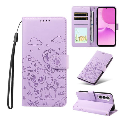 Embossed Heart Dog RFID Blocking Wallet Leather Phone Case, For Realme P4R 5G / P4x 4G / C100 4G / C100i, For Realme 16 Pro+ 5G Global, For Realme 16 Pro 5G Global, For Realme P4x 5G, For Realme 15X 5G India / C85 5G, For Realme C85 Pro 4G             ...