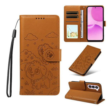 Embossed Heart Dog RFID Blocking Wallet Leather Phone Case, For Realme P4R 5G / P4x 4G / C100 4G / C100i, For Realme 16 Pro+ 5G Global, For Realme 16 Pro 5G Global, For Realme P4x 5G, For Realme 15X 5G India / C85 5G, For Realme C85 Pro 4G             ...