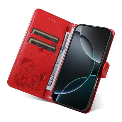Cat and Bee Embossed Flip Leather Phone Case, For Huawei Pura 90 Pro Max 5G, For Huawei Pura 90 Pro 5G, For Huawei Pura 90 5G, For Huawei Nova 14 Lite / Nova 14, For Huawei Pura 80 Ultra 5G, For Huawei Pura 80 Pro 5G, For Huawei Pura 80 5G
