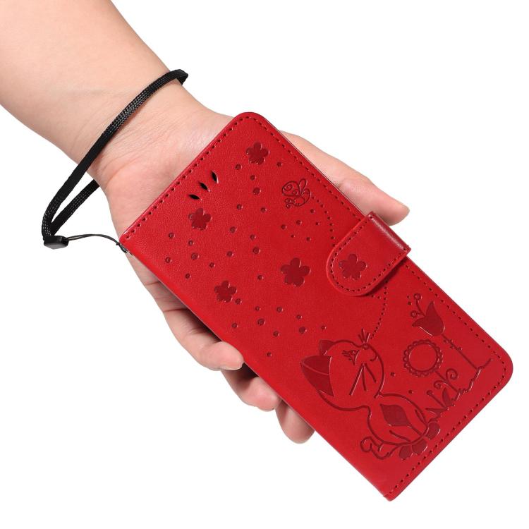 Cat and Bee Embossed Flip Leather Phone Case, For OnePlus Nord CE6 Lite/Turbo 6X 5G, For OnePlus Ace 6 Ultra, For OnePlus Ace 6, For OnePlus 15, For OnePlus ACE 5 Ultra, For OnePlus Nord CE5