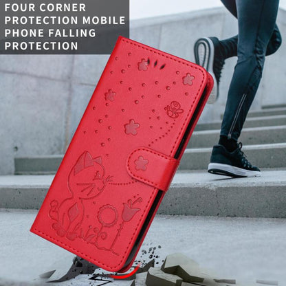 Cat and Bee Embossed Flip Leather Phone Case, For OnePlus Nord CE6 Lite/Turbo 6X 5G, For OnePlus Ace 6 Ultra, For OnePlus Ace 6, For OnePlus 15, For OnePlus ACE 5 Ultra, For OnePlus Nord CE5