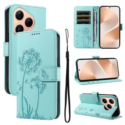 Dandelion Embossed Pattern Flip Leather Phone Case, For Huawei Pura 90 Pro Max 5G, For Huawei Pura 90 Pro 5G, For Huawei Pura 90 5G, For Huawei Nova 14 Lite / Nova 14, For Huawei Pura 80 Ultra 5G, For Huawei Pura 80 Pro 5G, For Huawei Pura 80 5G