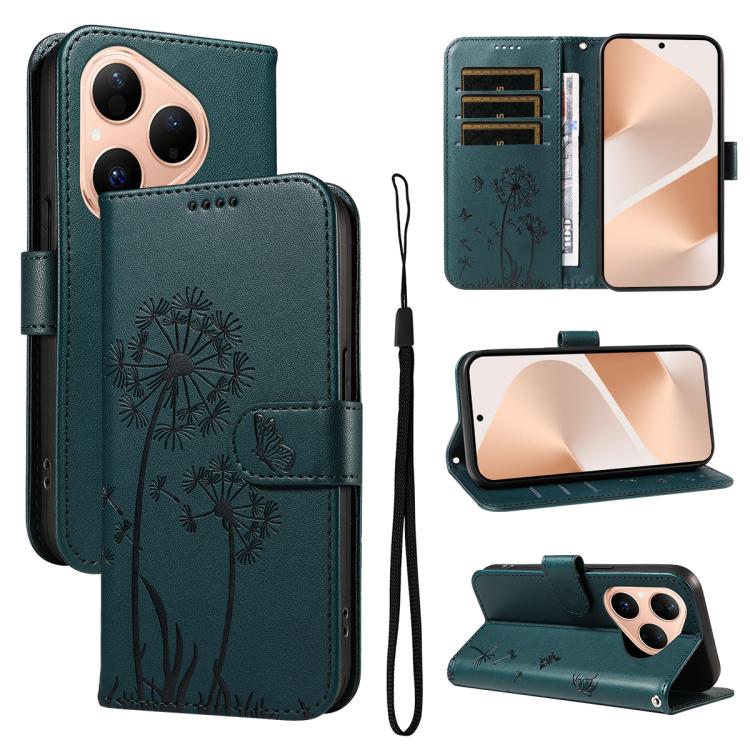 Dandelion Embossed Pattern Flip Leather Phone Case, For Huawei Pura 90 Pro Max 5G, For Huawei Pura 90 Pro 5G, For Huawei Pura 90 5G, For Huawei Nova 14 Lite / Nova 14, For Huawei Pura 80 Ultra 5G, For Huawei Pura 80 Pro 5G, For Huawei Pura 80 5G