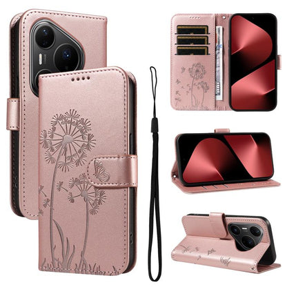 Dandelion Embossed Pattern Flip Leather Phone Case, For Huawei Pura 90 Pro Max 5G, For Huawei Pura 90 Pro 5G, For Huawei Pura 90 5G, For Huawei Nova 14 Lite / Nova 14, For Huawei Pura 80 Ultra 5G, For Huawei Pura 80 Pro 5G, For Huawei Pura 80 5G