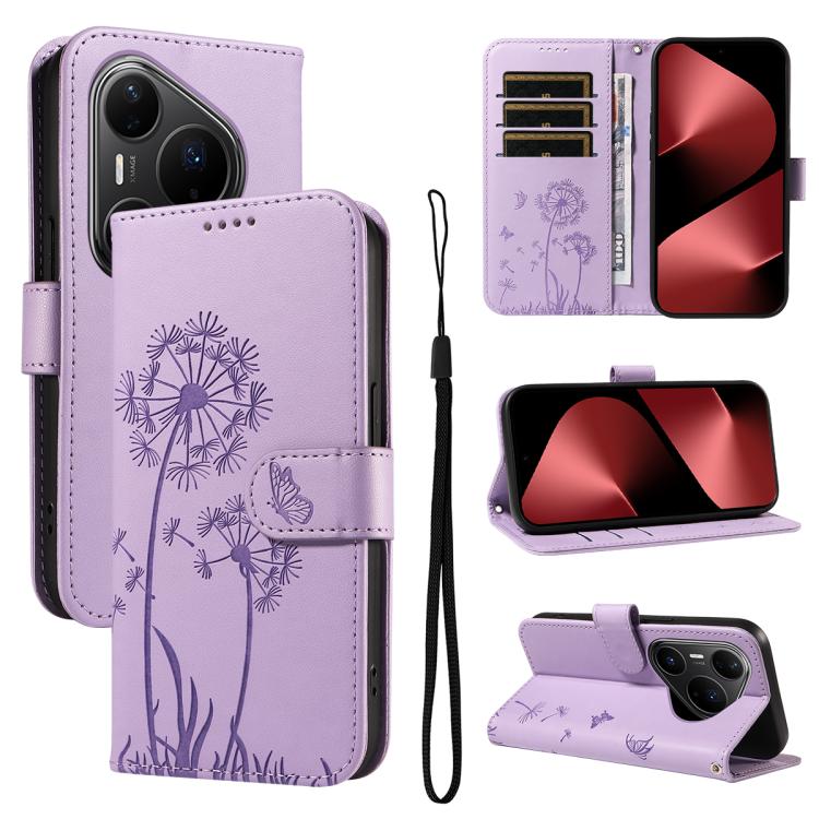 Dandelion Embossed Pattern Flip Leather Phone Case, For Huawei Pura 90 Pro Max 5G, For Huawei Pura 90 Pro 5G, For Huawei Pura 90 5G, For Huawei Nova 14 Lite / Nova 14, For Huawei Pura 80 Ultra 5G, For Huawei Pura 80 Pro 5G, For Huawei Pura 80 5G