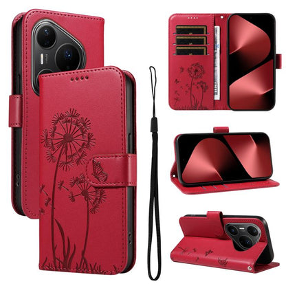 Dandelion Embossed Pattern Flip Leather Phone Case, For Huawei Pura 90 Pro Max 5G, For Huawei Pura 90 Pro 5G, For Huawei Pura 90 5G, For Huawei Nova 14 Lite / Nova 14, For Huawei Pura 80 Ultra 5G, For Huawei Pura 80 Pro 5G, For Huawei Pura 80 5G