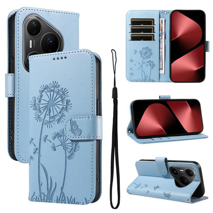 Dandelion Embossed Pattern Flip Leather Phone Case, For Huawei Pura 90 Pro Max 5G, For Huawei Pura 90 Pro 5G, For Huawei Pura 90 5G, For Huawei Nova 14 Lite / Nova 14, For Huawei Pura 80 Ultra 5G, For Huawei Pura 80 Pro 5G, For Huawei Pura 80 5G