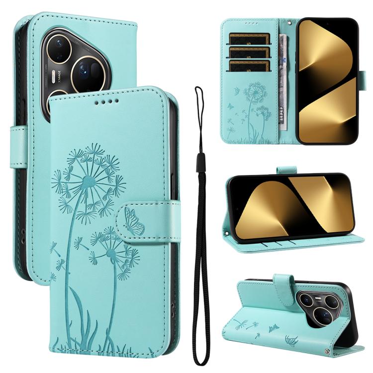 Dandelion Embossed Pattern Flip Leather Phone Case, For Huawei Pura 90 Pro Max 5G, For Huawei Pura 90 Pro 5G, For Huawei Pura 90 5G, For Huawei Nova 14 Lite / Nova 14, For Huawei Pura 80 Ultra 5G, For Huawei Pura 80 Pro 5G, For Huawei Pura 80 5G