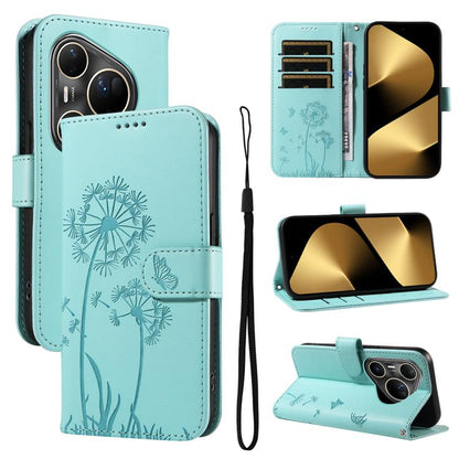 Dandelion Embossed Pattern Flip Leather Phone Case, For Huawei Pura 90 Pro Max 5G, For Huawei Pura 90 Pro 5G, For Huawei Pura 90 5G, For Huawei Nova 14 Lite / Nova 14, For Huawei Pura 80 Ultra 5G, For Huawei Pura 80 Pro 5G, For Huawei Pura 80 5G