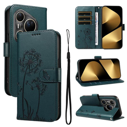 Dandelion Embossed Pattern Flip Leather Phone Case, For Huawei Pura 90 Pro Max 5G, For Huawei Pura 90 Pro 5G, For Huawei Pura 90 5G, For Huawei Nova 14 Lite / Nova 14, For Huawei Pura 80 Ultra 5G, For Huawei Pura 80 Pro 5G, For Huawei Pura 80 5G