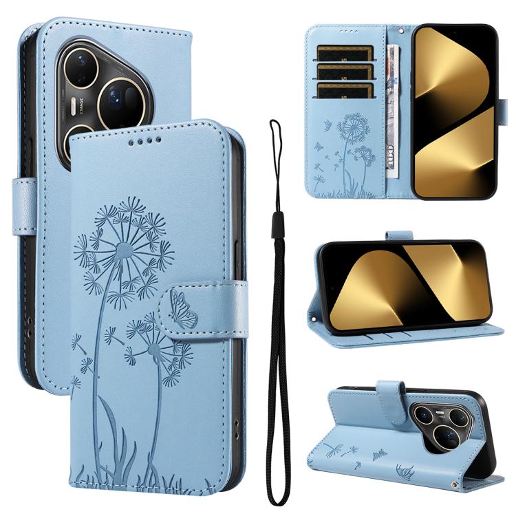 Dandelion Embossed Pattern Flip Leather Phone Case, For Huawei Pura 90 Pro Max 5G, For Huawei Pura 90 Pro 5G, For Huawei Pura 90 5G, For Huawei Nova 14 Lite / Nova 14, For Huawei Pura 80 Ultra 5G, For Huawei Pura 80 Pro 5G, For Huawei Pura 80 5G