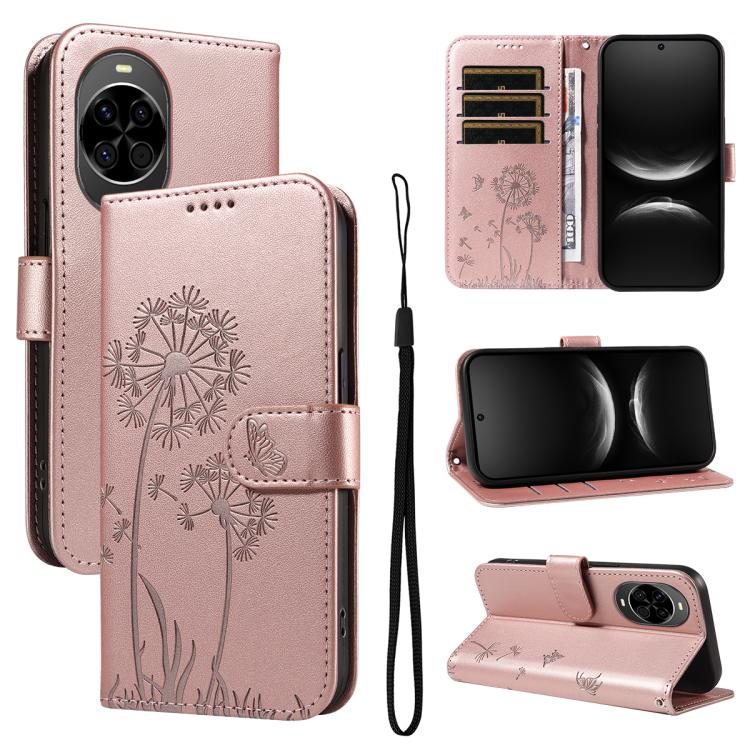 Dandelion Embossed Pattern Flip Leather Phone Case, For Huawei Pura 90 Pro Max 5G, For Huawei Pura 90 Pro 5G, For Huawei Pura 90 5G, For Huawei Nova 14 Lite / Nova 14, For Huawei Pura 80 Ultra 5G, For Huawei Pura 80 Pro 5G, For Huawei Pura 80 5G