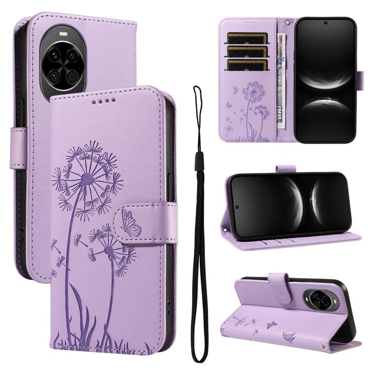 Dandelion Embossed Pattern Flip Leather Phone Case, For Huawei Pura 90 Pro Max 5G, For Huawei Pura 90 Pro 5G, For Huawei Pura 90 5G, For Huawei Nova 14 Lite / Nova 14, For Huawei Pura 80 Ultra 5G, For Huawei Pura 80 Pro 5G, For Huawei Pura 80 5G