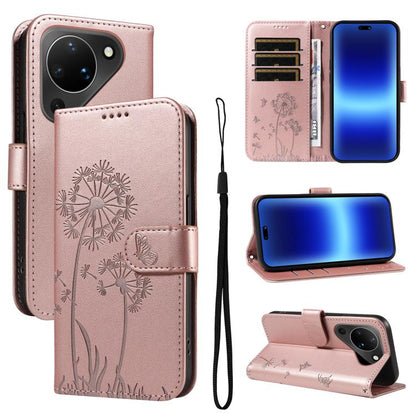 Dandelion Embossed Pattern Flip Leather Phone Case, For Huawei Pura 90 Pro Max 5G, For Huawei Pura 90 Pro 5G, For Huawei Pura 90 5G, For Huawei Nova 14 Lite / Nova 14, For Huawei Pura 80 Ultra 5G, For Huawei Pura 80 Pro 5G, For Huawei Pura 80 5G
