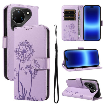 Dandelion Embossed Pattern Flip Leather Phone Case, For Huawei Pura 90 Pro Max 5G, For Huawei Pura 90 Pro 5G, For Huawei Pura 90 5G, For Huawei Nova 14 Lite / Nova 14, For Huawei Pura 80 Ultra 5G, For Huawei Pura 80 Pro 5G, For Huawei Pura 80 5G