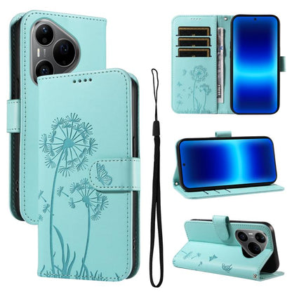 Dandelion Embossed Pattern Flip Leather Phone Case, For Huawei Pura 90 Pro Max 5G, For Huawei Pura 90 Pro 5G, For Huawei Pura 90 5G, For Huawei Nova 14 Lite / Nova 14, For Huawei Pura 80 Ultra 5G, For Huawei Pura 80 Pro 5G, For Huawei Pura 80 5G