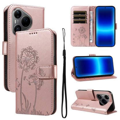 Dandelion Embossed Pattern Flip Leather Phone Case, For Huawei Pura 90 Pro Max 5G, For Huawei Pura 90 Pro 5G, For Huawei Pura 90 5G, For Huawei Nova 14 Lite / Nova 14, For Huawei Pura 80 Ultra 5G, For Huawei Pura 80 Pro 5G, For Huawei Pura 80 5G