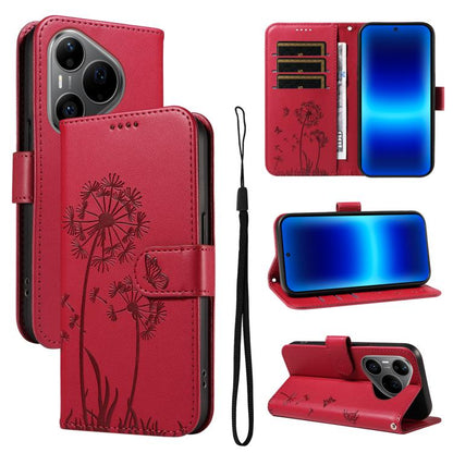 Dandelion Embossed Pattern Flip Leather Phone Case, For Huawei Pura 90 Pro Max 5G, For Huawei Pura 90 Pro 5G, For Huawei Pura 90 5G, For Huawei Nova 14 Lite / Nova 14, For Huawei Pura 80 Ultra 5G, For Huawei Pura 80 Pro 5G, For Huawei Pura 80 5G