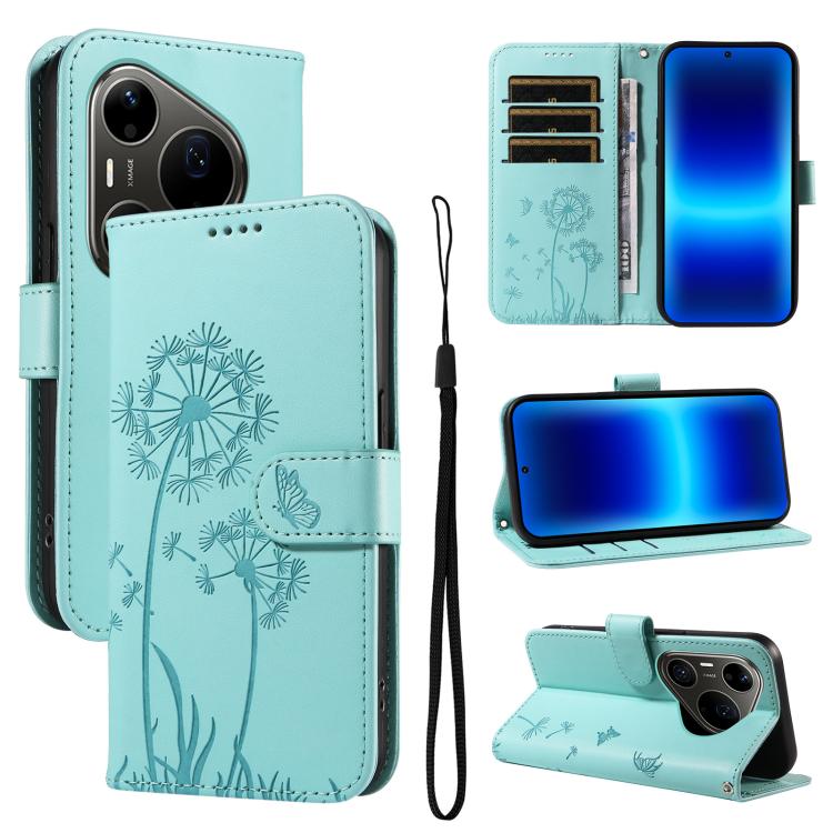 Dandelion Embossed Pattern Flip Leather Phone Case, For Huawei Pura 90 Pro Max 5G, For Huawei Pura 90 Pro 5G, For Huawei Pura 90 5G, For Huawei Nova 14 Lite / Nova 14, For Huawei Pura 80 Ultra 5G, For Huawei Pura 80 Pro 5G, For Huawei Pura 80 5G