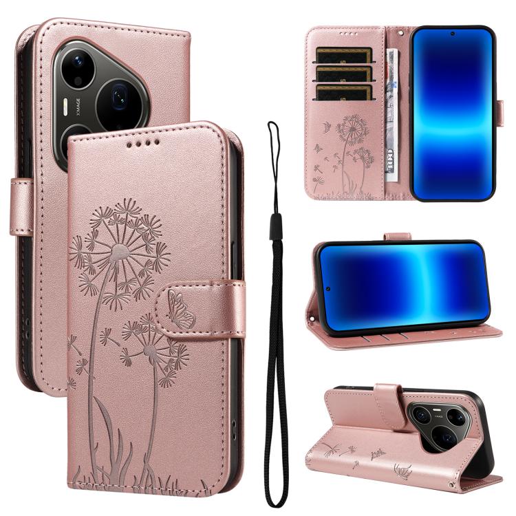 Dandelion Embossed Pattern Flip Leather Phone Case, For Huawei Pura 90 Pro Max 5G, For Huawei Pura 90 Pro 5G, For Huawei Pura 90 5G, For Huawei Nova 14 Lite / Nova 14, For Huawei Pura 80 Ultra 5G, For Huawei Pura 80 Pro 5G, For Huawei Pura 80 5G
