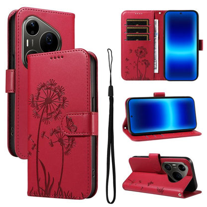 Dandelion Embossed Pattern Flip Leather Phone Case, For Huawei Pura 90 Pro Max 5G, For Huawei Pura 90 Pro 5G, For Huawei Pura 90 5G, For Huawei Nova 14 Lite / Nova 14, For Huawei Pura 80 Ultra 5G, For Huawei Pura 80 Pro 5G, For Huawei Pura 80 5G