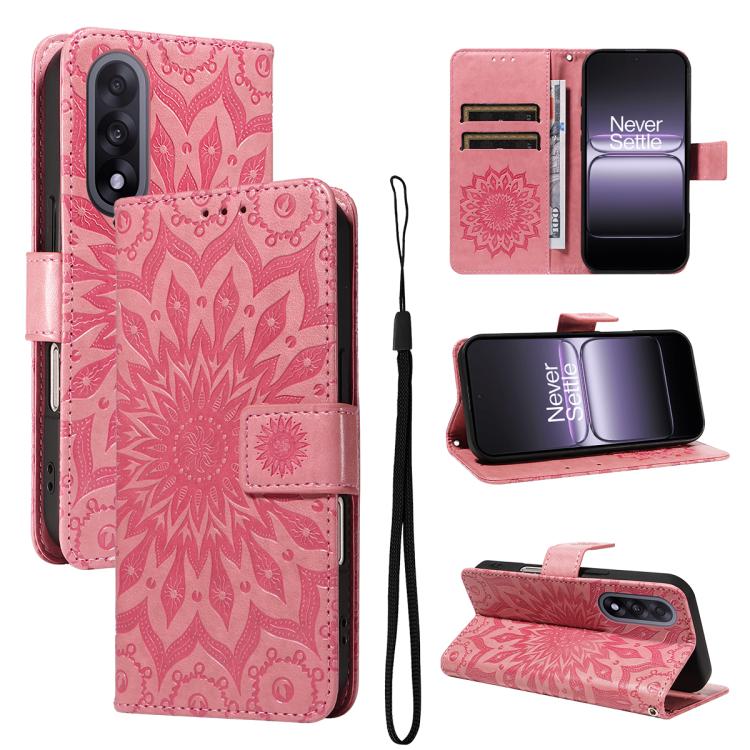 Embossed Sunflower Pattern Flip Leather Phone Case, For OnePlus Nord CE6 Lite/Turbo 6X 5G, For OnePlus Ace 6 Ultra, For OnePlus Ace 6 5G, For OnePlus 15, For OnePlus ACE 5 Ultra, For OnePlus Nord CE5