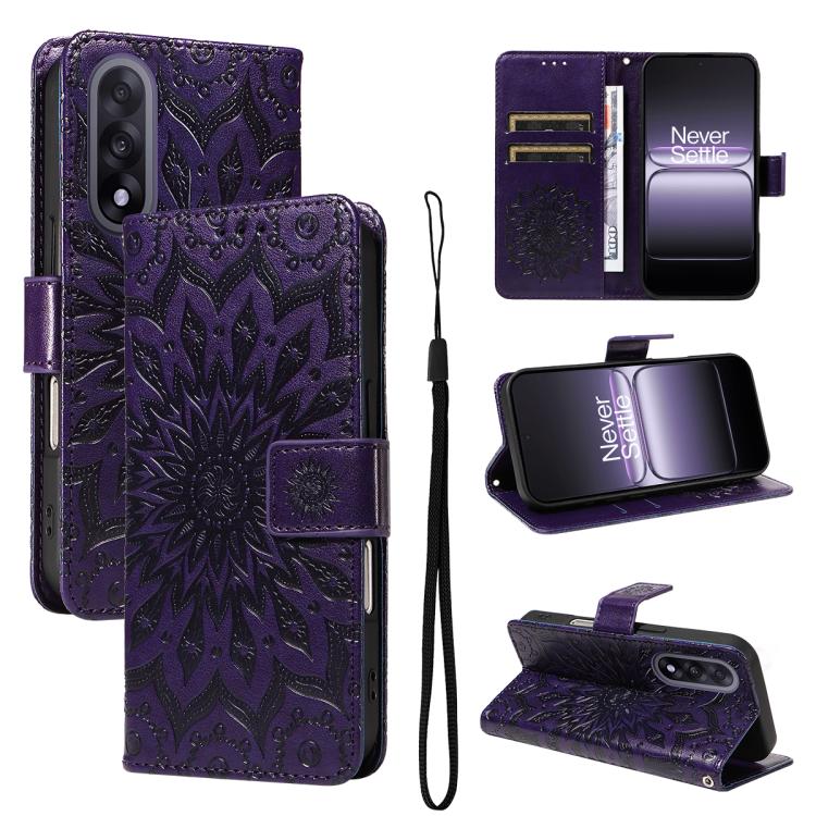 Embossed Sunflower Pattern Flip Leather Phone Case, For OnePlus Nord CE6 Lite/Turbo 6X 5G, For OnePlus Ace 6 Ultra, For OnePlus Ace 6 5G, For OnePlus 15, For OnePlus ACE 5 Ultra, For OnePlus Nord CE5