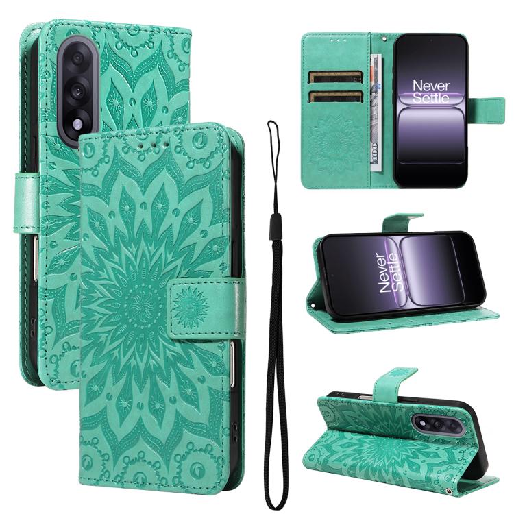 Embossed Sunflower Pattern Flip Leather Phone Case, For OnePlus Nord CE6 Lite/Turbo 6X 5G, For OnePlus Ace 6 Ultra, For OnePlus Ace 6 5G, For OnePlus 15, For OnePlus ACE 5 Ultra, For OnePlus Nord CE5