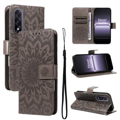 Embossed Sunflower Pattern Flip Leather Phone Case, For OnePlus Nord CE6 Lite/Turbo 6X 5G, For OnePlus Ace 6 Ultra, For OnePlus Ace 6 5G, For OnePlus 15, For OnePlus ACE 5 Ultra, For OnePlus Nord CE5