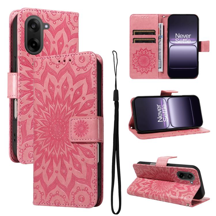 Embossed Sunflower Pattern Flip Leather Phone Case, For OnePlus Nord CE6 Lite/Turbo 6X 5G, For OnePlus Ace 6 Ultra, For OnePlus Ace 6 5G, For OnePlus 15, For OnePlus ACE 5 Ultra, For OnePlus Nord CE5
