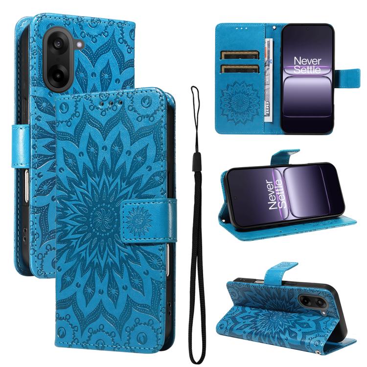 Embossed Sunflower Pattern Flip Leather Phone Case, For OnePlus Nord CE6 Lite/Turbo 6X 5G, For OnePlus Ace 6 Ultra, For OnePlus Ace 6 5G, For OnePlus 15, For OnePlus ACE 5 Ultra, For OnePlus Nord CE5