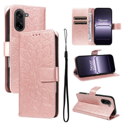 Embossed Sunflower Pattern Flip Leather Phone Case, For OnePlus Nord CE6 Lite/Turbo 6X 5G, For OnePlus Ace 6 Ultra, For OnePlus Ace 6 5G, For OnePlus 15, For OnePlus ACE 5 Ultra, For OnePlus Nord CE5